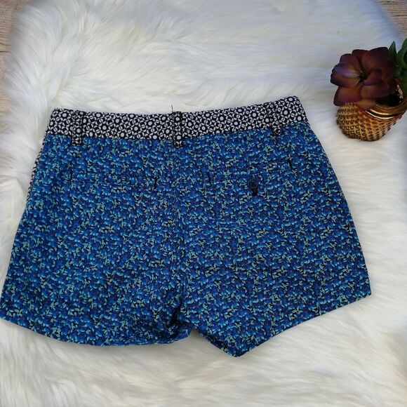 J. Crew Blue Print Chino Shorts Size 0 - Picture 3 of 4